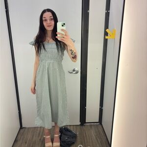 Elegant Green Gingham Dress